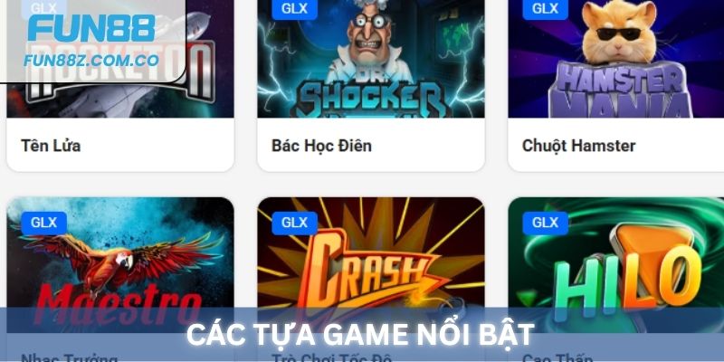 Các tựa game siêu tốc nổi bật tại Fun88